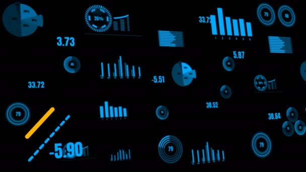 Painel de negócios visionário para análise de dados financeiros — Vídeo de Stock