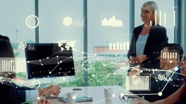 Teknolojiyi analiz eden iş verilerinin yaratıcı görüntüsü