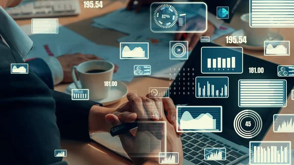 Creative visual of business data analyzing technology
