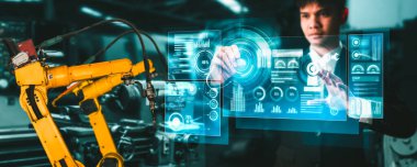 Dijital endüstri ve fabrika robotik teknolojisi için gelişmiş robot kol sistemi