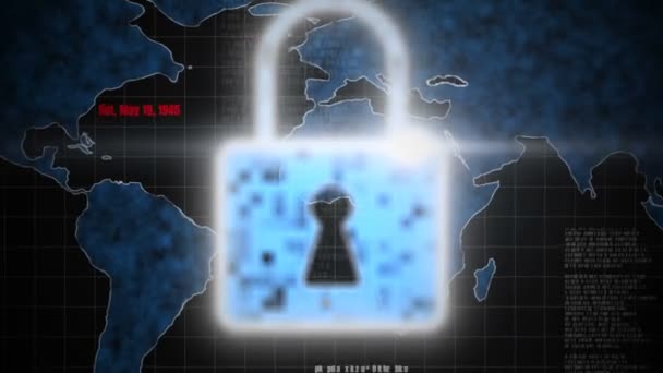 Visionary cyber security encryption technology to protect data privacy — Stock Video