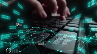 Bilgisayarda iş dünyasının yaratıcı görüntüsü büyük veriler ve finans analizi