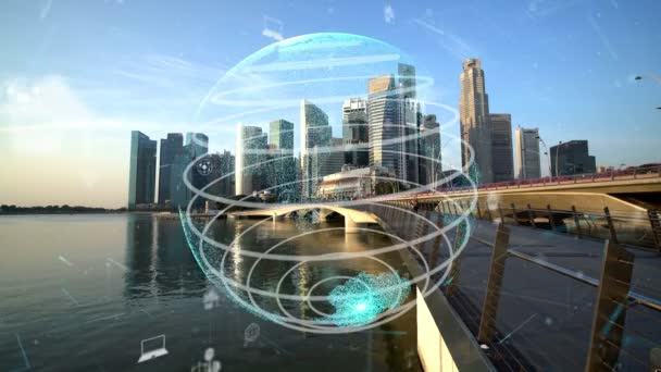 Connessione globale e modernizzazione della rete internet nelle smart city — Video Stock