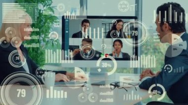 Şirket personeli toplantısındaki iş adamlarının yaratıcı görüntüsü