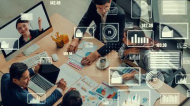 Şirket personeli toplantısındaki iş adamlarının yaratıcı görüntüsü