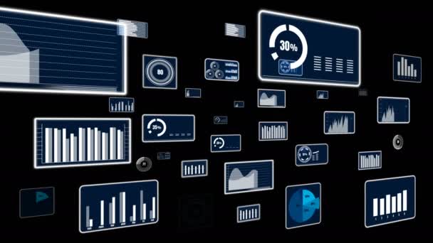 Visionair business dashboard voor financiële data-analyse — Stockvideo