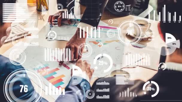 Visuais criativos de empresários em reunião de pessoal corporativo — Vídeo de Stock