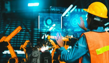 Dijital endüstri ve fabrika robotik teknolojisi için gelişmiş robot kol sistemi