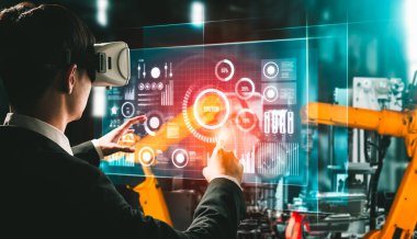 Dijital endüstri ve fabrika robotik teknolojisi için gelişmiş robot kol sistemi