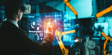 Dijital endüstri ve fabrika robotik teknolojisi için gelişmiş robot kol sistemi