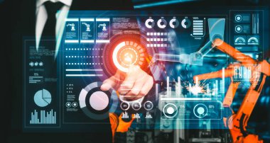 Dijital endüstri ve fabrika robotik teknolojisi için gelişmiş robot kol sistemi