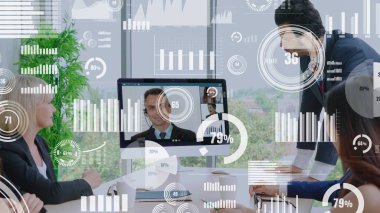 Şirket personeli toplantısındaki iş adamlarının yaratıcı görüntüsü