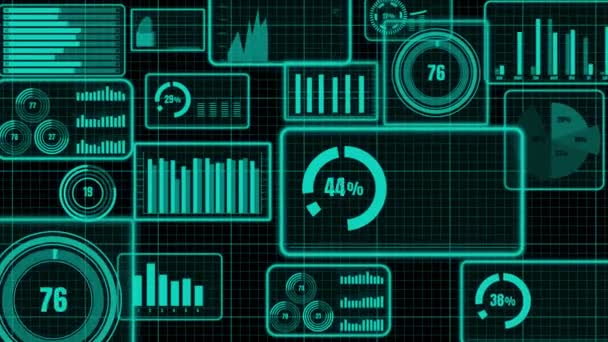 Visionair business dashboard voor financiële data-analyse — Stockvideo