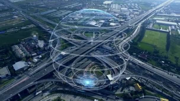 Modernizzazione della connessione globale e della rete internet nelle smart city — Video Stock