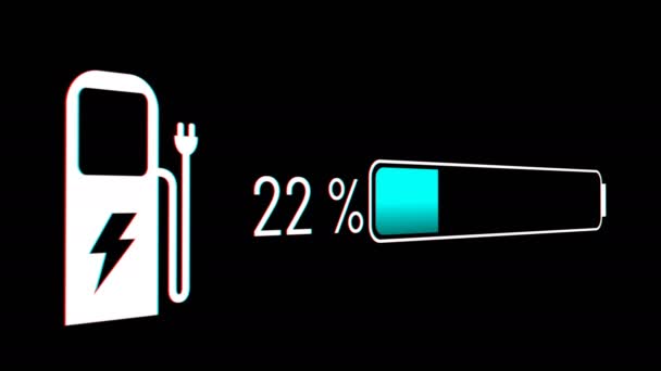 Elektro-Autobatterie im aktiven Ladegerät — Stockvideo