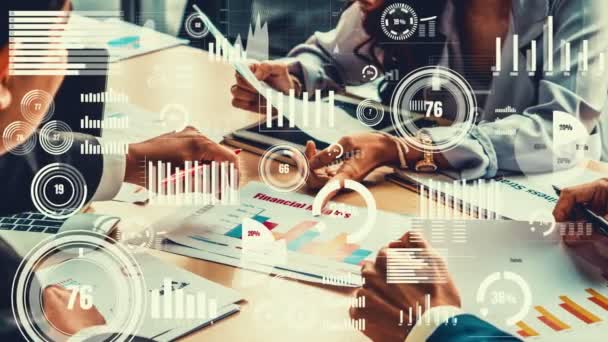 Visuais criativos de empresários em reunião de pessoal corporativo — Vídeo de Stock