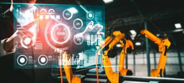 Dijital endüstri ve fabrika robotik teknolojisi için gelişmiş robot kol sistemi