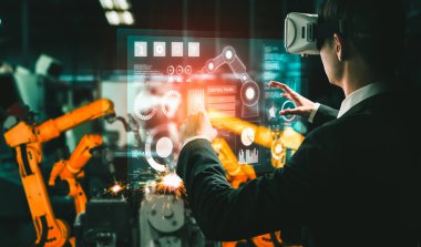 Dijital endüstri ve fabrika robotik teknolojisi için gelişmiş robot kol sistemi