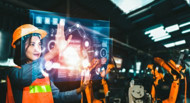 Dijital endüstri ve fabrika robotik teknolojisi için gelişmiş robot kol sistemi