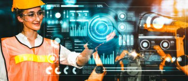 Dijital endüstri ve fabrika robotik teknolojisi için gelişmiş robot kol sistemi