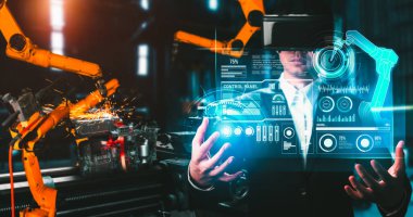 Dijital endüstri ve fabrika robotik teknolojisi için gelişmiş robot kol sistemi