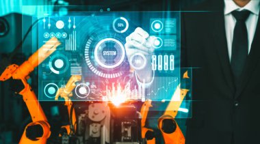 Dijital endüstri ve fabrika robotik teknolojisi için gelişmiş robot kol sistemi