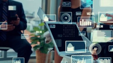 Teknolojiyi analiz eden iş verilerinin yaratıcı görüntüsü