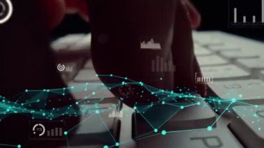 Bilgisayarda iş dünyasının yaratıcı görüntüsü büyük veriler ve finans analizi