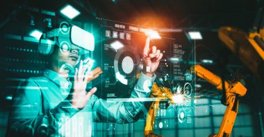 Dijital endüstri ve fabrika robotik teknolojisi için gelişmiş robot kol sistemi