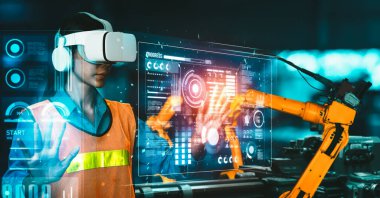 Dijital endüstri ve fabrika robotik teknolojisi için gelişmiş robot kol sistemi