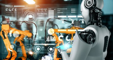 Mekanize endüstri robotu ve robot silahları fabrika üretiminde kullanılacak. .
