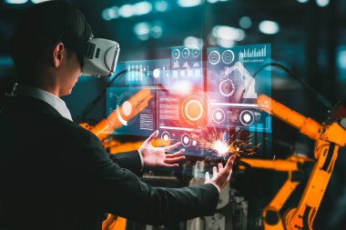 Dijital endüstri ve fabrika robotik teknolojisi için gelişmiş robot kol sistemi