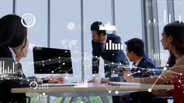 Teknolojiyi analiz eden iş verilerinin yaratıcı görüntüsü