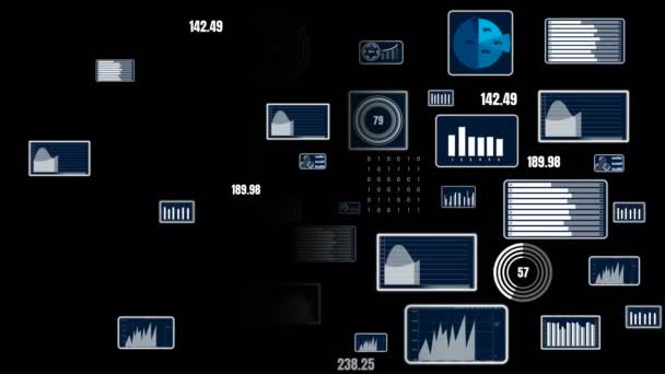 Wizjonerski pulpit biznesowy do analizy danych finansowych — Wideo stockowe