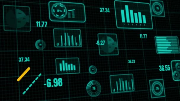 Panel de operaciones visionario para el análisis de datos financieros — Vídeos de Stock