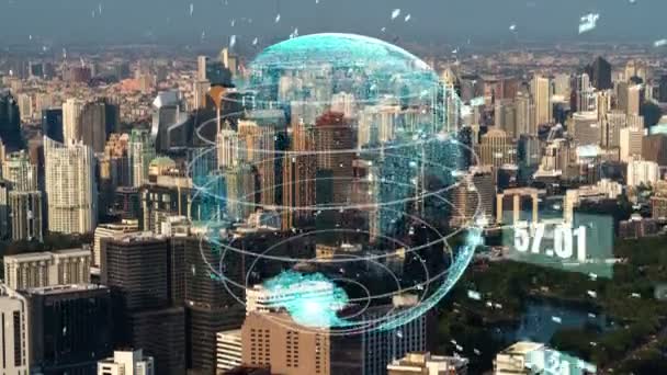 Connessione globale e modernizzazione della rete internet nelle smart city — Video Stock