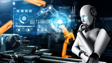 Mekanize endüstri robotu ve robot silahları fabrika üretiminde kullanılacak. .
