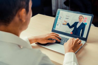 E-öğrenim ve Çevrimiçi İş Sunum Toplantısı Kavramı.