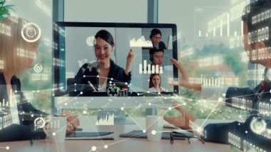 Şirket personeli toplantısındaki iş adamlarının yaratıcı görüntüsü