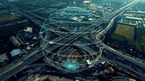 Connexion mondiale et modernisation du trafic dans les villes intelligentes — Video