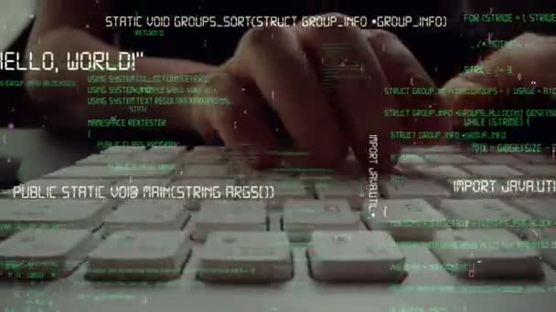 Visual kreatif dari pemrograman komputer coding dan pengembangan perangkat lunak — Stok Video
