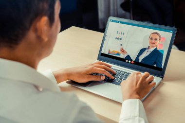 E-öğrenim ve Çevrimiçi İş Sunum Toplantısı Kavramı.