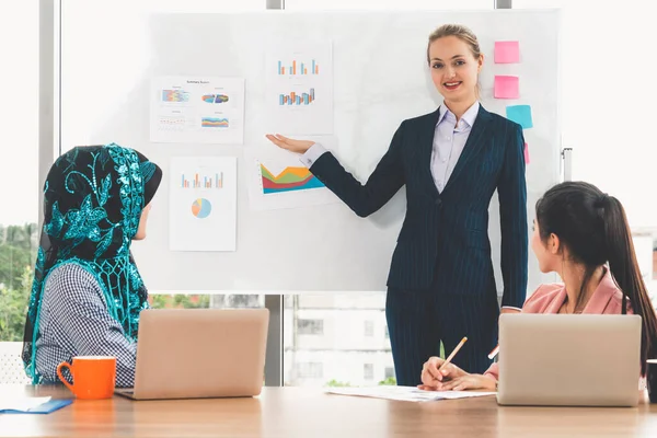 Grupo de trabalho multicultural na reunião de trabalho em equipa. — Fotografia de Stock