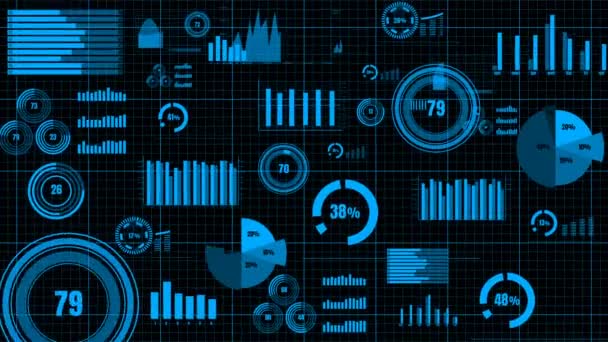 Visionair business dashboard voor financiële data-analyse — Stockvideo