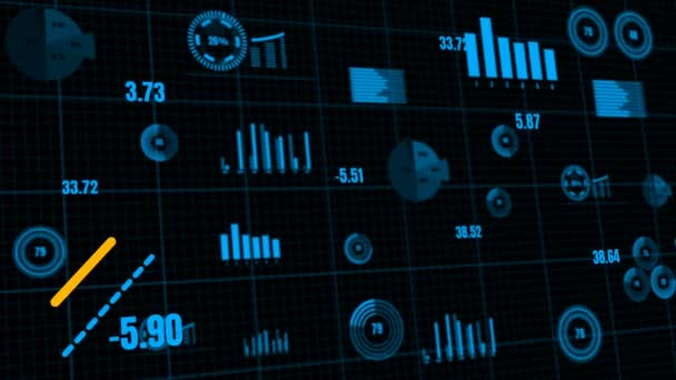 Painel de negócios visionário para análise de dados financeiros — Vídeo de Stock