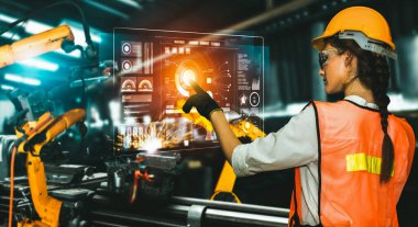 Dijital endüstri ve fabrika robotik teknolojisi için gelişmiş robot kol sistemi