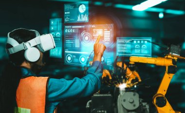 Dijital endüstri ve fabrika robotik teknolojisi için gelişmiş robot kol sistemi