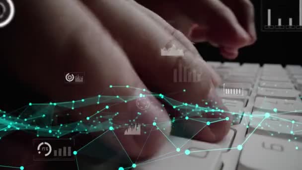 Visual criativo de big data de negócios e análise de finanças no computador — Vídeo de Stock