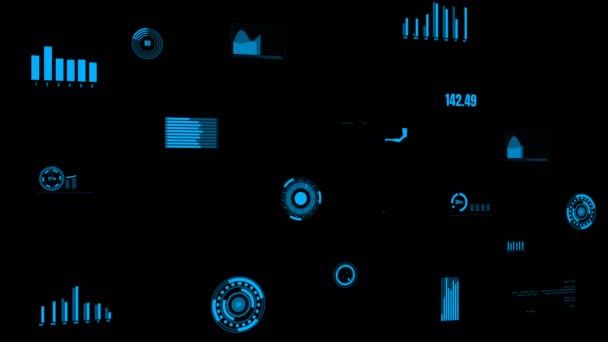 Visionary industry data dashboard presenting machine status — Stock Video