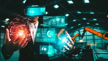 Dijital endüstri ve fabrika robotik teknolojisi için gelişmiş robot kol sistemi